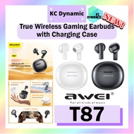 Awei T87 TWS Gaming Earbuds with Charging Case Bluetooth Earphone Wireless Earbuds Gaming Bluetooth Earbuds