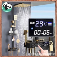 【kline】Rain Shower Set Shower Head Digital Display Thermostatic Shower Set Full Copper Pressurized Shower Set