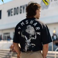 Gym.shark sports fitness T-shirt trend pure cotton Qingtian letter printing short-sleeved T-shirt