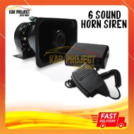 6 Sound Car Siren With Mic Police Talking Siren Emergency Sounds Electric Horn with Mic Warning Sire