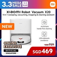 【NEW ARRIVAL】Xiaomi Robot Vacuum X20 | Hands-free Cleaning | 4.0L Water Capacity | 5000Pa 430mL | HEPA 11 Filter