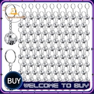 96Pcs Mini Disco Ball Keychains Disco Ball Favors Mirror 70s 80s 90s Disco Keychain Bulk Silver Disc