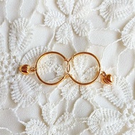 1/2 Gram And 1 Gram Light Gold Heart Ring Earrings