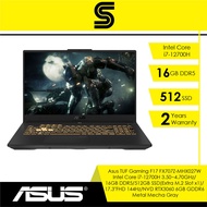 Asus Laptop TUF Gaming F17 (2022) FX707Z-MHX027W Metal Mecha Gray/Intel Core i7-12700H 3.50~4.70GHz/16GB DDR5/512GB SSD(Extra M.2 Slot x1)/17.3"FHD 144Hz/NVD RTX3060 6GB GDDR6