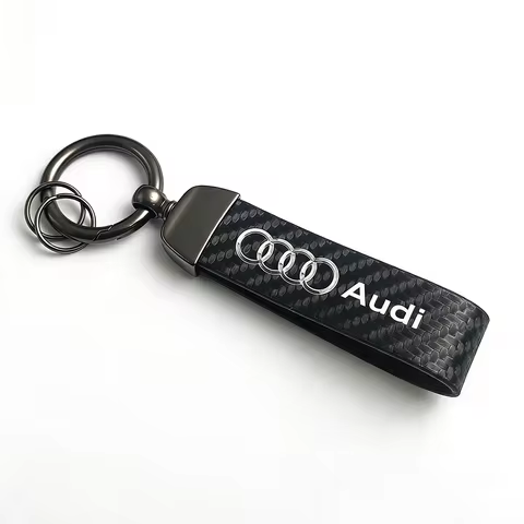Audi Carbon Fiber Keychain Luxury Metal Car Key Ring Holder Auto Key Accessories For Audi A3 A4 A5 A