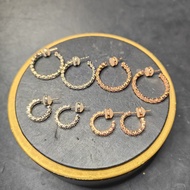 White Gold Round Diamond Earrings Female Golden Yellow Diamond Earrings Rose Gold Pink Diamond Earri