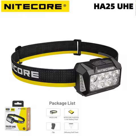 NITECORE HA25 UHE 800 Lumen Multiple Color Temperatures Headlight Lightweight Running Headlamp With 