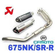 Design Akrapovic Full System Exhaust CFMoto 675NK 675SR 675 SR-R NK SRR Stainless Steel Manifold + M
