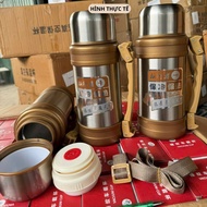 Bình giữ nhiệt chân không inox 304 loại lớn 1800ml Kèm dây đeo nắp có cốc uống nước Giữ nhiệt trên 1