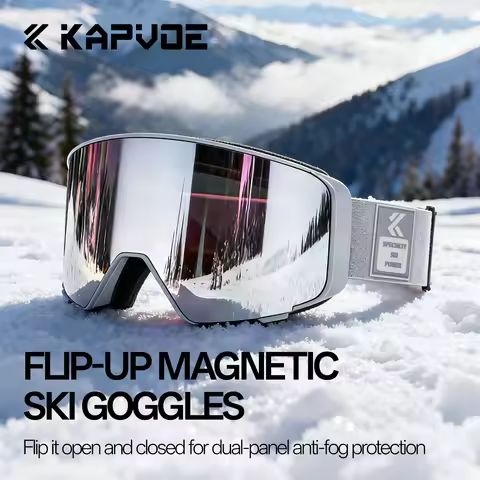 Kapvoe UV400 Photochromic Protection Colored Ski Glasses Winter Skiing Sports Snowboarding Snowmobil
