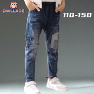 OWLLADE Beggy Ripped Slim Fit Jeans for 12 Years Old Denim Pants for Kids Boy 63421 in Blue C03 4T-2