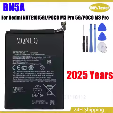 2025 Years 5000mAh BN5A Battery For Xiaomi POCO M3 Pro M3Pro Redmi Note 10 Note10 5G Mobile Phone Ba