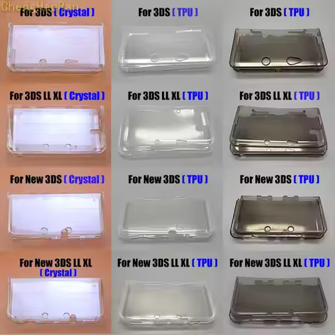 TPU Crystal Shell Case Plastic Crystal Hard Shell & TPU Silicone Sleeve For 2DS 3DS 3DSLL 3DSXL New 