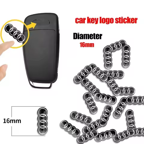 10pcs 16mm Car Remote Key Fob Emblem Badge Radio button Sticker Replacement Stickers for Audi A3 Q5 