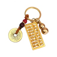 Gantungan Kunci Koin Keberuntungan Rejeki Sempoa Kecil Mini Abacus Holo Labu Emas Keychain Souvenir