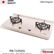 GERCEP!!! RINNAI KOMPOR GAS TANAM RINAI 2 TUNGKU STAINLESS RB 712 NS