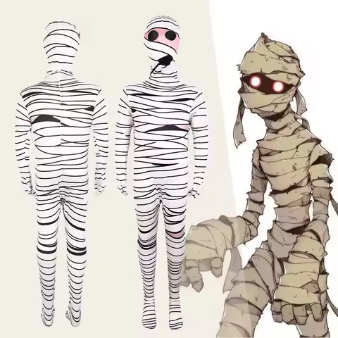 Ancient Egypt Mummy Costume Full Body Suit Kids Halloween Carnival Party Cosplay Ghost Zombie Fancy 
