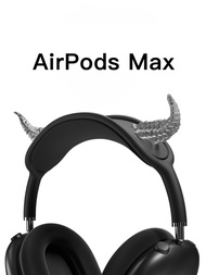 AHKLO ECHOME เคส Y2k ปีศาจแตร Airpods Max ตกแต่งเคสหูฟัง Airpods Max จำลองอุปกรณ์เสริมสำหรับหูฟังวัว