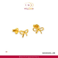 WELL CHIP Ribbon Shaped Gold Earring- 916 Gold/Anting-anting Emas - 916 Emas