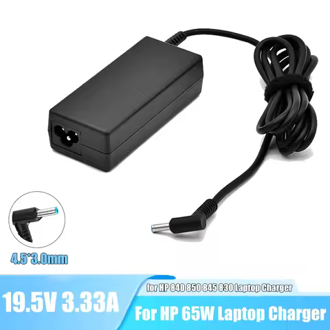 19.5V 3.33A 65W Laptop Charger for HP 4.5*3.0MM Plug Compatible with HP EliteBook Charger 840 850 84