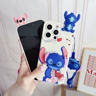 White Shell Stitch Huawei P20pro P30LITE P30pro P50pro P50 P60pro P60 P40pro P40 P30 Cartoon Cute Stitch Phone Case Phone Cover Soft Silicone Casing with accessory