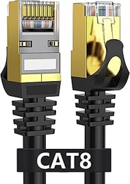 Dacrown Cat 8 Ethernet Cable 50 ft Shielded, Indoor&Outdoor, Heavy Duty High Speed Direct Burial 26A