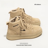 Warrior | Giày thể thao cao gót lót lông cừu cho nữ mùa đông ấm áp Giày thể thao màu trắng đa năng t