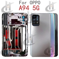 For OPPO A94 5G Battery Back cover Housing middle frame + Button + LCD Front frame + Lens Camera Fra