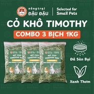 Timothy Grass Combo 3 Bags 1kg for Rabbits, Bugs, Chinchillas, Small Animals