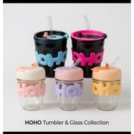 HOHO 350ML GLASS GLASS +/ GLASS STRAW / GLASS TUMBLER / GLASS BOTTLE SOUVENIR SOUVENIR