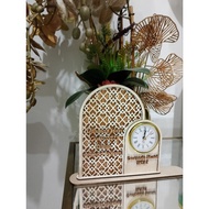 Custom Plaque gift Plaque hari guru plaque Award Papan tanda meja berserta jam