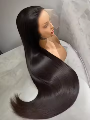 200% 40 44 Inch 13x6 Bone Straight HD Lace Front Human Hair Wigs Brazilian Pre Plucked 250 Density L