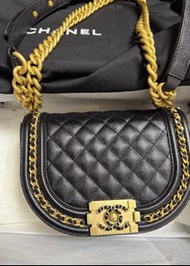 全新 Chanel 黑金牛皮23，小號，BOY系列，鏈條包