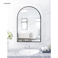 Nordic Bathroom Mirror Toilet Mirror Wall-Mounted Bathroom Mirror Arch Cosmetic Mirror Dressing Mirror Wall-Mounted