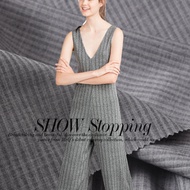 Hubu Shop - Light Gray Stretch Jacquard Wool Fabric | 1.4m Wide | RM55/Meter