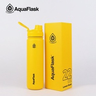 AquaFlask 22oz Lemon Slush Wide Mouth with Spout Lid Vacuum Insulated Drinking Water Flask tumbler