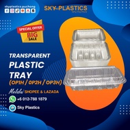 Plastic Tray OP1H, OP2H, OP3H | BENXON Kuih Container |  Disposable Plastic Clear Bakery Container