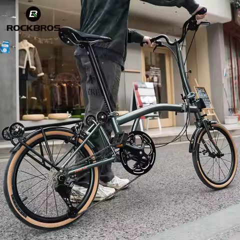 ROCKBROS HRS Folding Bike 16 inch 4 Wheel Bike 7s Speed C-Brake Folding Bicycle Adult Daily Travel U