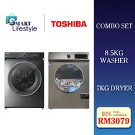 [COMBO SET] TOSHIBA 8.5KG WASHING MACHINE TW-BK95G4M(SK) + 7KG DRYER TD-H80SEM(SK)