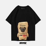 Ezway T-Shirt Oversize Shame on You Pug | Unisex Kids Crop Oversize T-Shirt