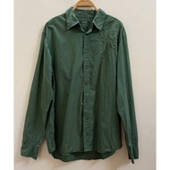 American green linen women's shirt - 2 Hands (Size XL).Women's green linen shirt from the USA - 2nd 