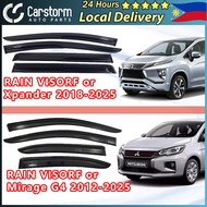 Carstorm 4Pcs Rain Visor For Mitsubishi Mirage G4 2012-2024 Xpander 2018-2024 Window Door Visor