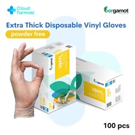 [CloudFarmasi] Bergamot Disposable Vinyl Gloves Powder Free EXTRA THICK [[100pcs]]