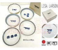 =澤希商行=(日本製)日本進口 lisa larson 餐盤 5入組 刺蝟 禮盒 盤子 陶瓷盤 盤 瓷盤 條紋貓 陶瓷
