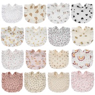 Alilin Ruffle Bib Soft Floral Burp Cloth Drool Bib Baby Soother Teething Towel Unisex