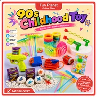 🔥Ready Stock🔥90s' Childhood Toy Bamboo Dragon Fly Dinosaur egg Rainbow Spring Telescopic Fist Gun To