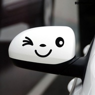 [SM]2Pcs Y-111 Car Sticker Waterproof Non-fading Cartoon Reflective Cute Smile Rearview Mirror Sticker for Modification