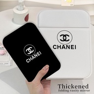 Chanel Black Desktop Makeup Mirror Portable Office Desktop Cute Standable Makeup Mirror Protection