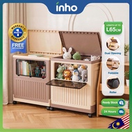 INHO L50-65cm Multipurpose Storage Box Foldable Storage Cabinet Top Flip Storage Organizer