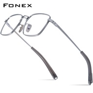 FONEX แว่นตากรอบแว่นตาไททาเนียมผู้ชาย2023ใหม่กรอบสี่เหลี่ยมย้อนยุคกันลื่นแว่นสายตาสั้น MRX-8827